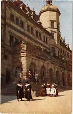 Old postcard postcard Rothenburg - in front of the town hall GERMANY (940999)