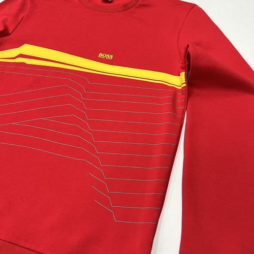 Hugo Boss Men's Regular Fit Crew Neck Sweatshirt In Red Size L - Picture 4 of 13