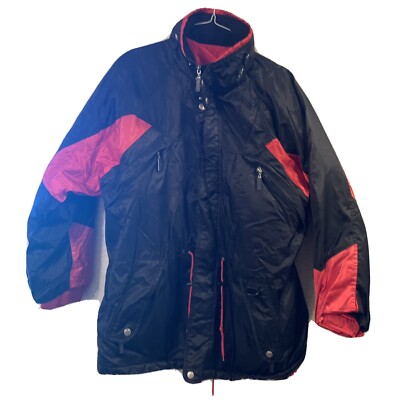 Marlboro Coat Compass Black/Red Parka/ Ski Jacket Men s Sz XXL Vintage Damage