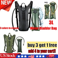 3L Hydration Pack With Water Bladder - Tactical Molle Hiking / Camping Black USA