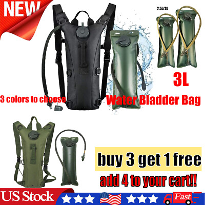 3L Water Bladder Hydration Pack Bag for Backpack Water Storage Hiking Camping US