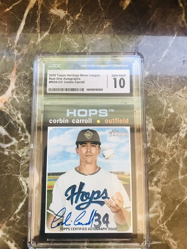 2020 Topps Heritage Corbin Carroll RC Auto CGC 10 Gem 💎 Mint Look 🔥