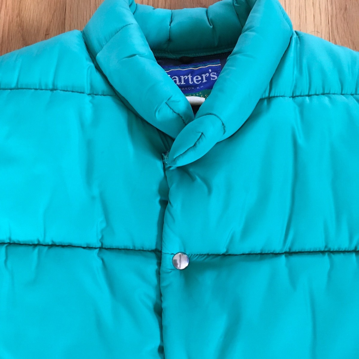 VTG 70s Carters Trail Vest USA L Insulated Green Snap Puffer VTG 70s Carters Trail Vest USA L Insulated Green Snap Puffer