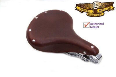 Double Steel Saddle Solo Seat Chopper Springer Softail Rigid 
