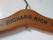 RICHARD RICH Richie FURRIER Vintage FUR Advertising Wood  Wire Clothes Hanger