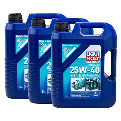 Motoröl Motor Öl LIQUI MOLY Marine 4T 25W-40 3 X 5 Liter Oil Bootsmotor Schiff 