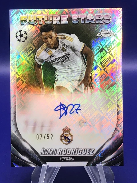 2023-24 TOPPS CHROME UEFA ALVARO RODRIGUEZ 07/52 TOPPSFRACTOR AUTOGRAPH MADRID