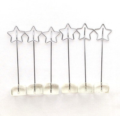 6 Star Name Tag Card Clip Photo Holders Wedding Charcuterie Table Accessories