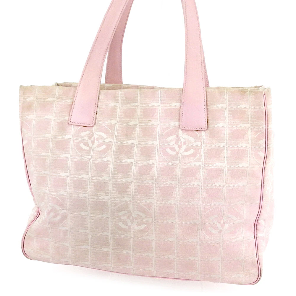 CHANEL Tote Bag New Travel Line MM Nylon pink Women Used –