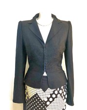 Elegant Emanuel Ungaro Striped Grey Wool-blend Blazer, Fr38