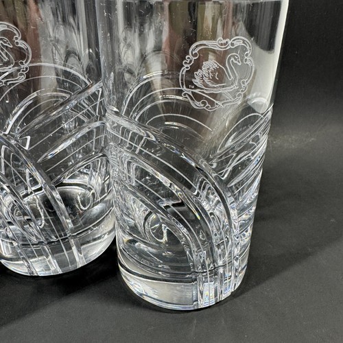4 Rogaska Crystal Maestro Highball Glasses 5.5” w/ Waterford Swan Engraved RARE - Picture 5 of 8