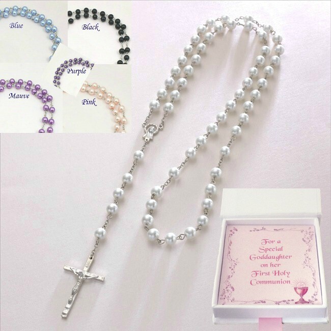 Lote De 12 Rosarios De Perlas Para Bautismo O Boda - Detalle De Favor, Recuerdo Espiritual