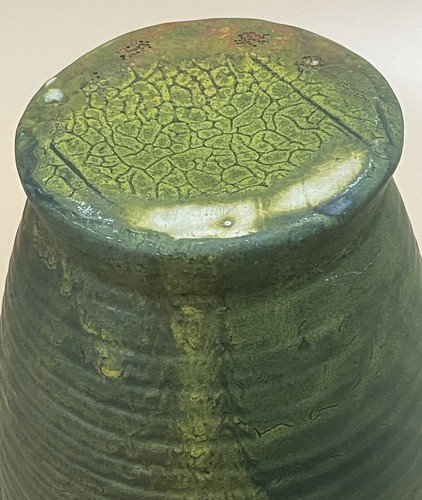 Jarra redonda Weller Pottery Green Fleron circa 1927-1933 - Imagen 19 de 24