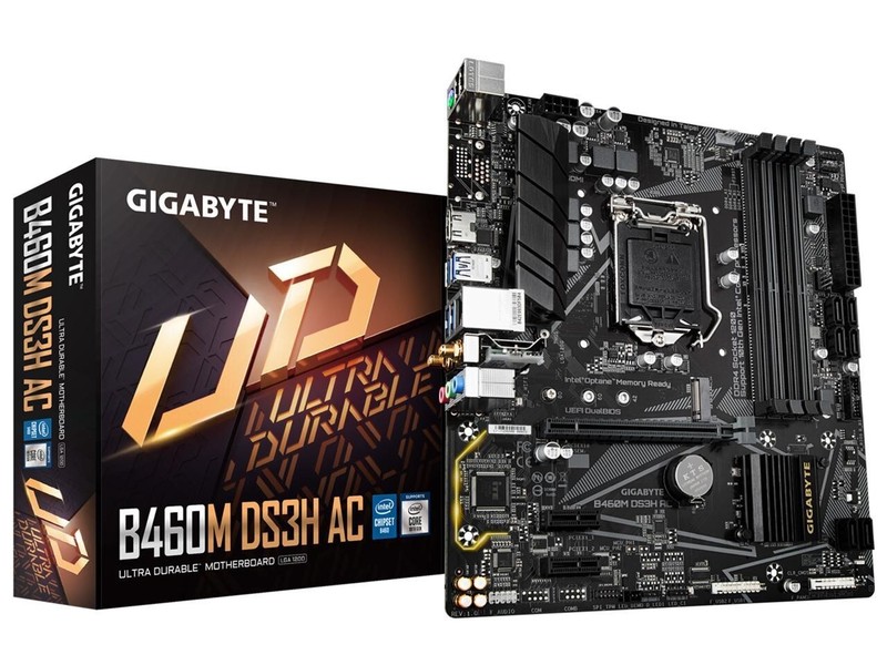 GIGABYTE B460M DS3H AC WIFI LGA 1200 Intel B460 Micro-ATX Motherboard with M.2