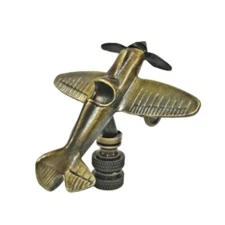 Lamp Finial-AIRPLANE-Aged Brass Finish, Highly detailed metal casting