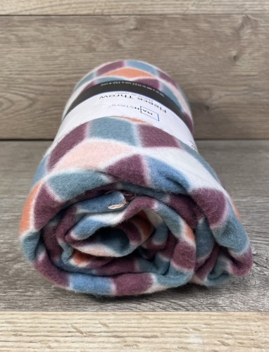 MAINSTAYS 50x60" Throw Blanket Fleece Geometric Multi-Color Home/Bedroom Decor - Picture 8 of 11