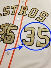 Justin Verlander Houston Astros Gold Jersey Number lettering kit patch 