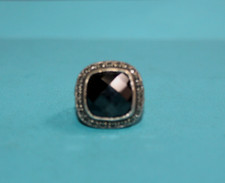 Sterling Silver Large Faceted Smoky Quartz Ring Size 7.25 065GCM