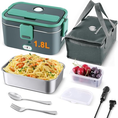 75W Upgrade Electric Lunch Box Portable for Car Office Food Warmer Container