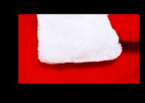 Medias de Navidad de 17,5"": piel sintética de felpa aterciopelada roja y blanca - PAQUETE DE 4, nuevas con etiquetas - Imagen 20 de 24