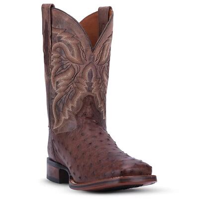 Dan Post Alamosa Full Quill Ostrich Cowboy Western Boots Square Men's Size 12 D