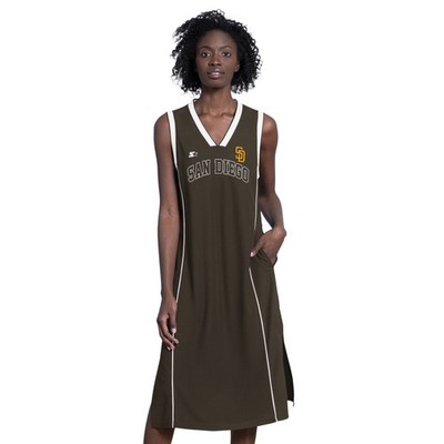 Women's Starter  Brown San Diego Padres Line Up Sneaker Maxi Dress