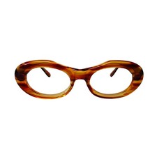 Vintage Glasses Oval Cat Eye 1970's GOLDTIME made Italy Rare Model