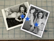 2 vintage 1950's 2 UNKNOWN Ladies Cheesecake risqué Castorea Patrol pinup photo