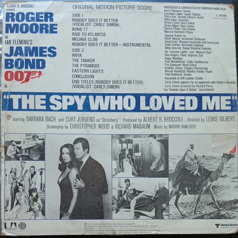 Marvin Hamlisch ‎– The Spy Who Loved Me - 1977 LP record VG, cover poor - Image 2 of 3