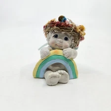 1995 Dreamsicles #DC311 Rainbow's End Cherub Angel Figurine Cast Art Ind Inc