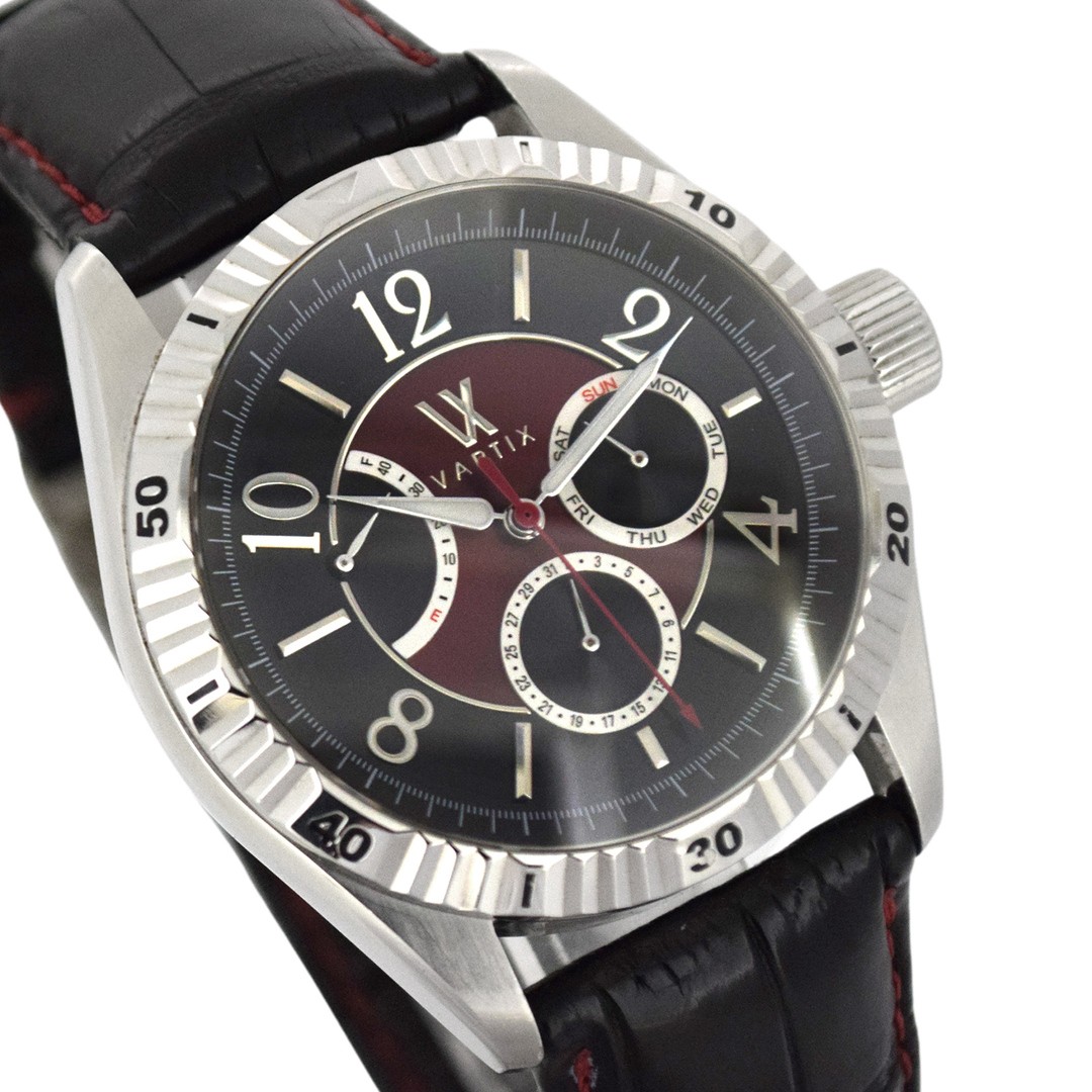 VARTIX Alive WA2VN Men's Automatic Watch Black Red Leather Used From Japan From image 2