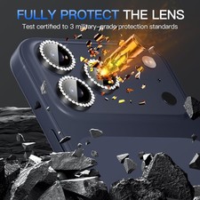 Black For iPhone 17/17 Air/17 Pro/17 Pro Max Camera Lens Protector Bling Diamond