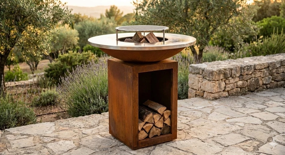 brasero plancha en Acier Corten 80Ø  - Photo 1/1