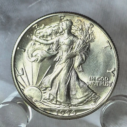 1944-D Walking Liberty 90% Silver Half Dollar GEM BU Strong MS++ Features 50C