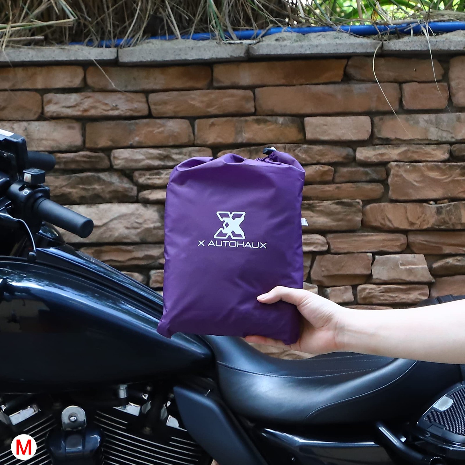 X AUTOHAUX Motorcycle Cover Lightweight Half Cover Outdoor Waterproof Rain Dust