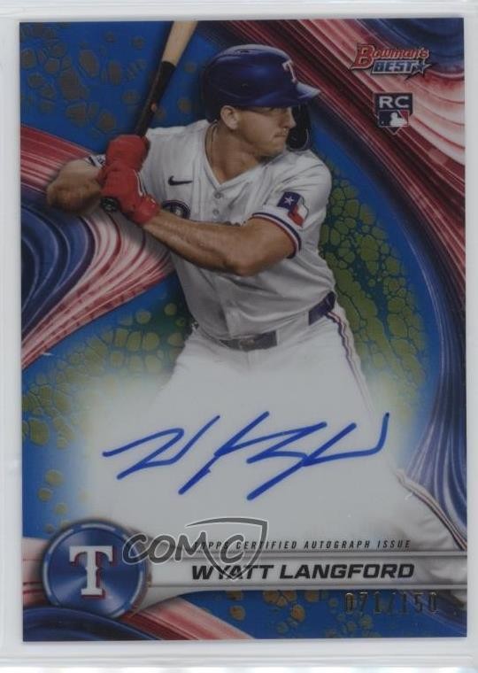 2024 Bowman's Best of Blue Refractor 71/150 Wyatt Langford #B24-WL Auto v9t