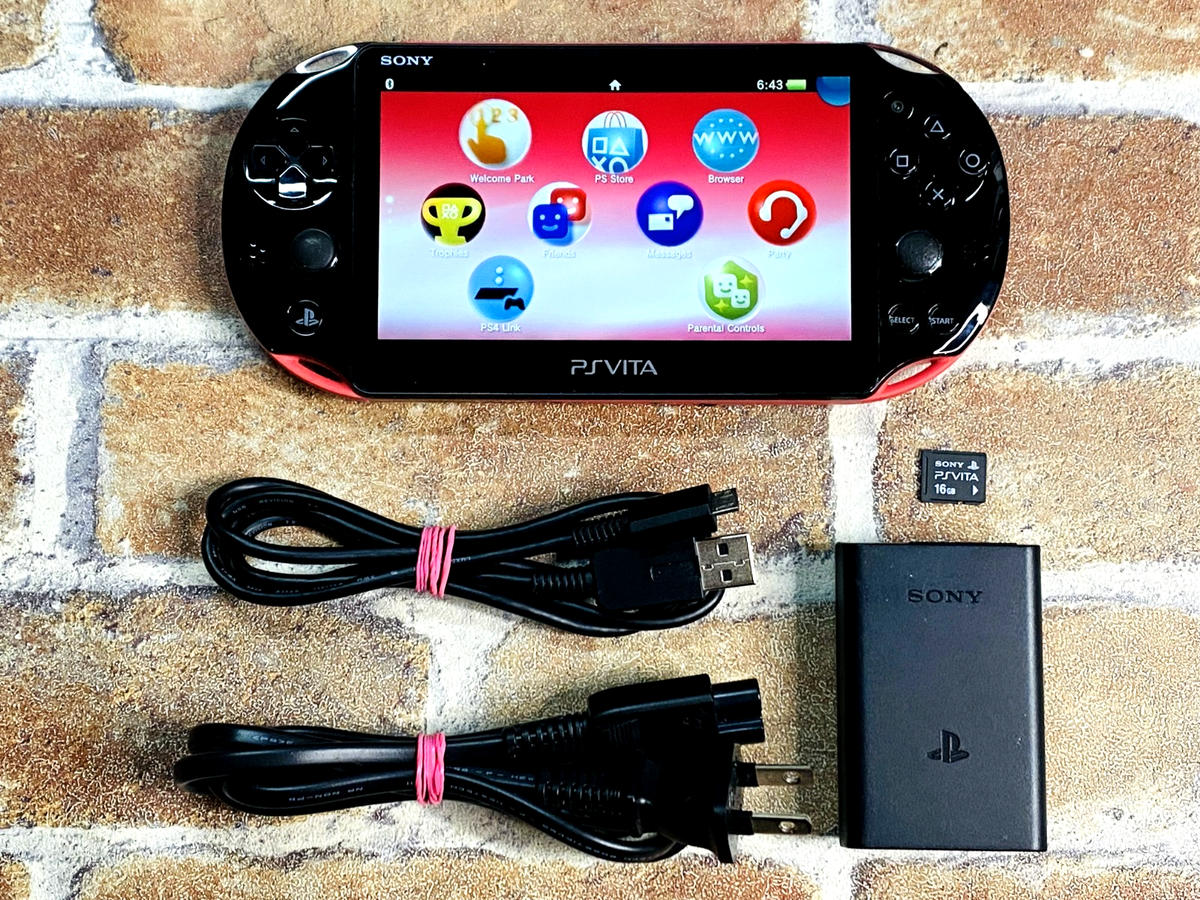 PS Vita Pink Black PCH 2000 SONY PlayStation Japan Tested 16GB