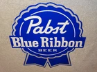VINTAGE PABST BLUE RIBBON BEER 12" PORCELAIN METAL BREWERIANA, GASOLINE OIL SIGN