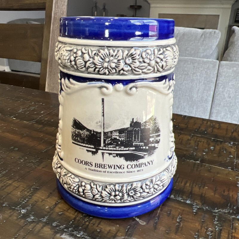 Coors 1990's Cobalt Blue Rare Collectible Stein Limited Edition 2468/3000
