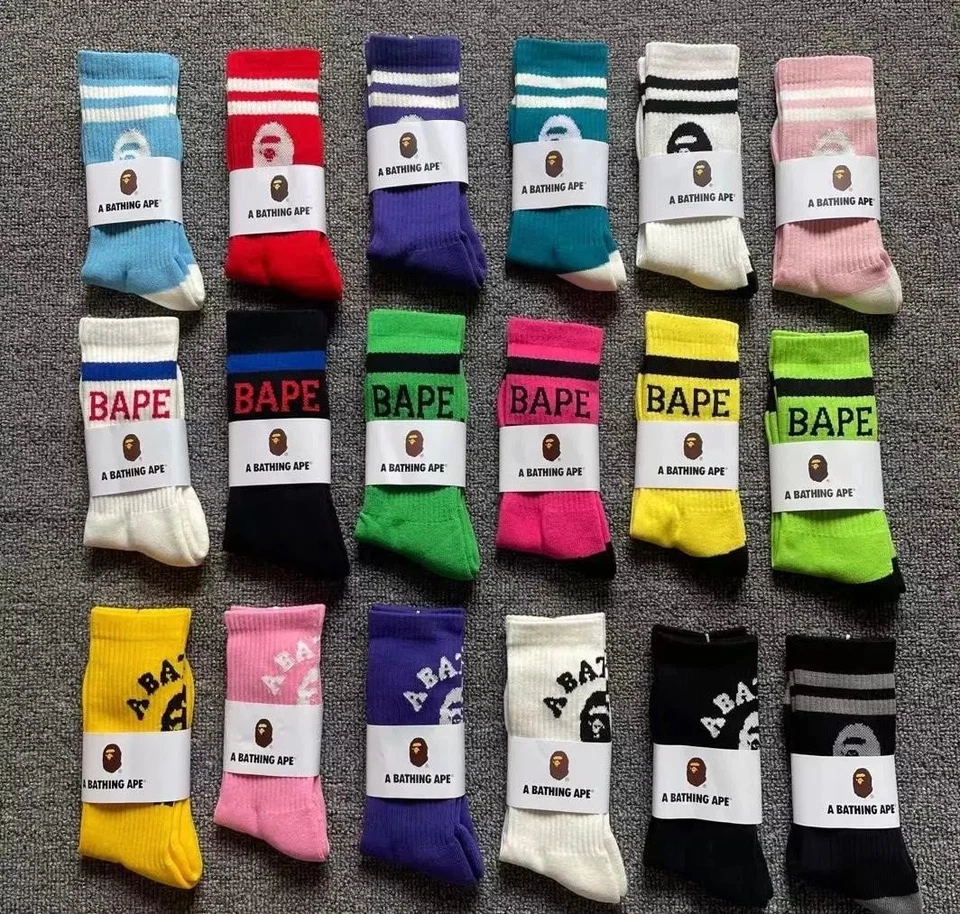 A Bathing Ape BAPE Sneaker Socks Men Women Unisex One Size Adult Multiple Colors