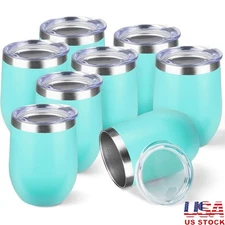 Stainless Steel Insulated Wine Tumblers BPA-Free Lid Portable Drinkware Gift New