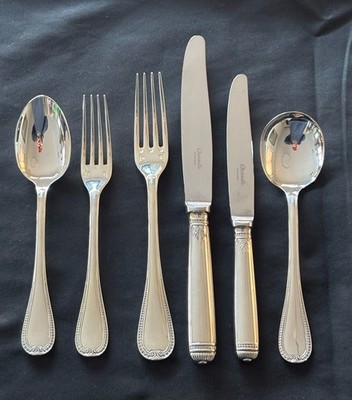 Christofle Malmaison Silver Plated 50 piece flatware SUPERB CONDITION