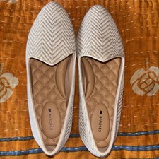 Birdies The Heron in Chai Chevron Neutral Womens Size 8.5 Shoes Flats NWOB