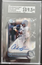 2022 Chandler Simpson Bowman Chrome Draft 1st BLACK Auto /75 SGC 9.5 w/ 10 auto