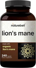 Lions Mane Mushroom Supplement Capsules 9000mg, 240 Capsules  120 Days Supply