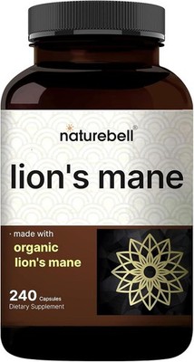 Organic Lion s Mane for Body & Mycelium Brain, Immune, Energy Support 240 Caps