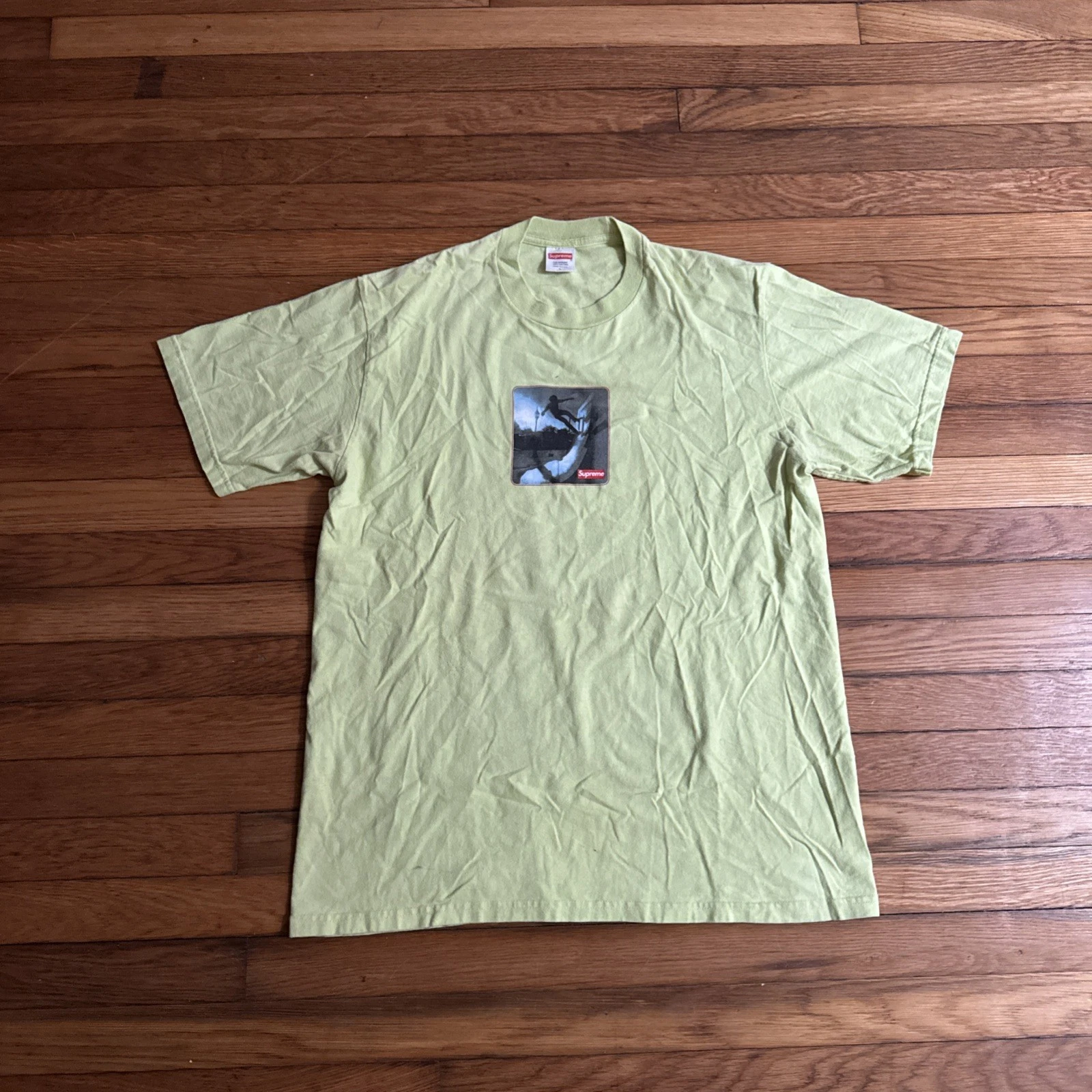 Tee shirt Supreme Afro Skater Shadow vert fluo FW21 • Occasion • Taille L