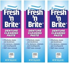 Fresh 'N Brite Denture Cleaning Paste, 3.8 Ounce pack of 3