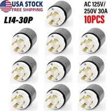 10PCS NEMA L14-30 L14-30P Male Plug 30A 125/250V Locking for Generator L1430 USA