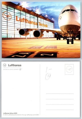 Lufthansa Airbus A380 Jet Hangar Airport Technik Postcard 2010 Aviation